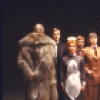 Writer Edward Gorey (L) with actors (2L-R) John Michalski, Gemze de Lappe, Tobias Haller, June Squibb, Susan Marchand (seated), Leon Shaw, Julie Kurnitz, Sel Vitella and Dennis McGovern in a publicity shot from his Broadway play "Gorey Stories." (New York)