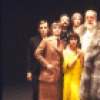 Writer Edward Gorey (C) with actors (L-5L) John Michalski, June Squibb, Leon Shaw, Susan Marchand (Front) and Julie Kurnitz; (4R-R) Gemze de Lappe, Sel Vitella, Tobias Haller and Dennis McGovern in a publicity shot from his Broadway play "Gorey Stories." (New York)