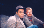 Actors (L-R) James Earl Jones and Kevin Conway in a scene from the Broadway revival of the play "Of Mice and Men." (New York)