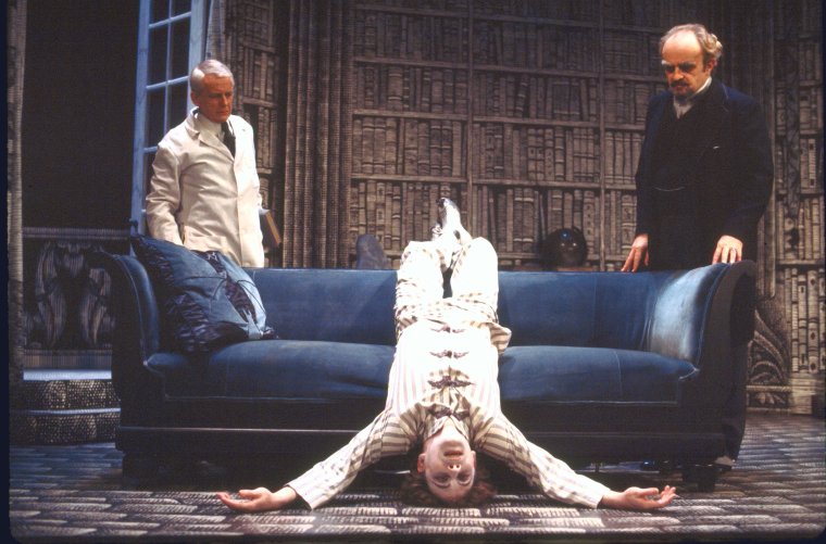 Actors (L-R) Dillon Evans, Richard Kavanaugh & Jerome Dempsey in a scene fr. the Broadway revival of the play "Dracula."