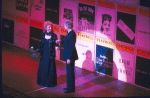 Actress Gwen Verdon (L) bowing at 100th birthday tribute to legendary Broadway director George Abbott, "Happy Birthday, Mr. Abbott!." (New York)