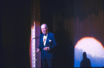 Actor Jose Ferrer speaking at 100th birthday tribute to legendary Broadway director George Abbott, "Happy Birthday, Mr. Abbott!." (New York)