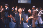 Actress Helen Schneider (C) with cast in a scene from the Broadway play "Ghetto." (New York)