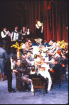 Actress Helen Schneider (Top C) with cast in a scene from the Broadway play "Ghetto." (New York)