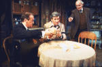 Actors (L-R) Lester Rawlins, Brian Murray and Barnard Hughes in a scene from the Broadway play "Da." (New York)