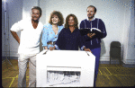 Actors (L-R) Roy Dotrice, Eileen Brennan, Jeanne Moreau and Michael Moriarty in a publicity shot from the revival (which closed prior to Broadway) of the play "The Night of the Iguana." (New York)