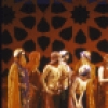 Actors (2R-R) Twiggy and Tommy Tune with cast in a scene from the Broadway musical "My One and Only." (New York)