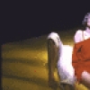 Actors Twiggy and Tommy Tune in a scene from the Broadway musical "My One and Only." (New York)