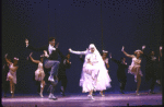 Actors (Front) Sandy Duncan and Tommy Tune with cast in a scene from the National tour of the Broadway musical "My One and Only." (New York)