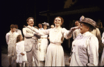 Actors (Front L-R) Ian Ziering, Tara Kennedy, George Hearn, Liv Ullmann and Dolores WIlson in a scene from the Broadway musical "I Remember Mama." (New York)