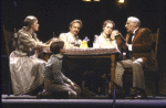 Actors (L-2R) Kristen Vigard, John Nevitt (who left the production prior to opening), George Hearn, Liv Ullmann and Tara Kennedy in a scene from the Broadway musical "I Remember Mama." (New York)