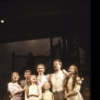 Actors (L-R) Maureen Silliman, Ian Ziering, Carrie Horner, Liv Ullman, Tara Kennedy (front), George Hearn and Kristen Vigard in a scene from the Broadway musical "I Remember Mama." (New York)