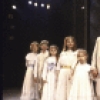 Actors (L-R) Kristen Vigard, Ian Ziering, Carrie Horner, Maureen Silliman, Tara Kennedy, George Hearn and Liv Ullmann in a scene from the Broadway musical "I Remember Mama." (New York)