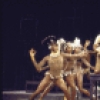 Actors (Center) Debbie Allen & Joe Morton w. cast in a scene fr. the Broadway musical "Raisin." (New York)