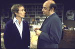 Actors (L-R) Dick Cavett and Michael Lombard in a scene from the replacement cast of the Broadway play "Otherwise Engaged." (New York)