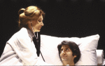 Actors Jean Marsh and Tom Conti in a scene from the Broadway play "Whose Life is it Anyway?" (New York)