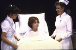 Actresses (L-R) Suzanna Hay, Mary Tyler Moore and Beverly May in a scene from the replacement cast of the Broadway play "Whose Life is it Anyway?" (New York)