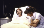 Actresses (L-R) Mary Tyler Moore and Suzanna Hay in a scene from the replacement cast of the Broadway play "Whose Life is it Anyway?" (New York)