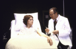 Actors Mary Tyler Moore and Josef Sommer in a scene from the replacement cast of the Broadway play "Whose Life is it Anyway?" (New York)