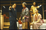 Actors (L-R) Victor Wong, June Kim, Jodi Long and Helen Funai in a scene from the New York Shakespeare Festival's production of the play "Family Devotions." (New York)