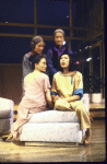 Actresses (Top L-R) June Kim and Tina Chen; (Seated L-R) Helen Funai and Jodi Long in a scene from the New York Shakespeare Festival's production of the play "Family Devotions." (New York)