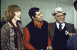 Actors (L-C) Lynn Redgrave & Jerry Lewis w. author Abe Burrows (R) in a rehearsal shot fr. the Pre-Broadway tryout of the musical "Hellzapoppin" (which closed prior to opening in New York). (New York)