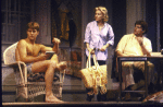 Actors (L-R) Jeff Daniels, Mary Carver & Christopher Reeve in a scene fr. the Broadway play "Fifth of July." (New York)