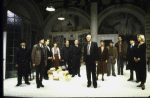 Actors (L-R) Matthew Locricchio, Joseph Wiseman, Tom Mardirosian, Jodi Thelen, Edward Zang, Richard Russell Ramos, Josef Sommer, Diane Venora, Larry Block, Burke Pearson, Michael Guido and Sally Kirkland in a scene from the play "Largo Desolato." (New York)