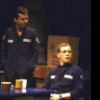 Actors (L-R) Tom Jenkins and Ray Robertson in a scene from the New York Shakespeare Festival's production of the play "Ice Bridge." (New York)