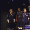Actors (L-R) James Handy, Anthony Chisholm, Tom Jenkins, R. J. Bonds and Ray Robertson in a scene from the New York Shakespeare Festival's production of the play "Ice Bridge." (New York)