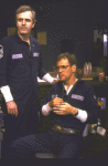 Actors (L-R) James Handy and Ray Robertson in a scene from the New York Shakespeare Festival's production of the play "Ice Bridge." (New York)