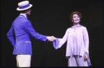 Actors Millicent Martin & Lee Roy Reams in a scene fr. the replacement cast of the Broadway musical "42nd Street." (New York)