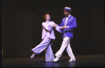 Actors Millicent Martin & Lee Roy Reams in a scene fr. the replacement cast of the Broadway musical "42nd Street." (New York)