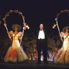 Actor Jim Walton (C) w. cast in a scene fr. the National tour of the Broadway musical "42nd Street."