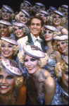 Actor Jim Walton (C) w. cast in a scene fr. the National tour of the Broadway musical "42nd Street."