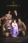 Actors (Top L-R) Igors Gavon, Jim Walton & Barry Nelson; (Seated L-R) Don Potter, Clare Leach & Barry Preston in a scene fr. the National tour of the Broadway musical "42nd Street."
