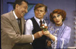 Actors (L-R) J. Frank Lucas, Barry Nelson & Dolores Gray in a scene fr. the National tour of the Broadway musical "42nd Street."