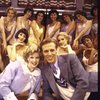 Actors (Front) Jeanna Schweppe & Ian Knauer w. cast in a scene fr. the revival tour of the Broadway musical "42nd Street." (Charlotte)