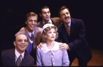 Actors (L-R) Eddie Korbich, Ian Knauer, Jeanna Schweppe (Front), Sean Greenan & Jamie Ross in a scene fr. the revival tour of the Broadway musical "42nd Street." (Charlotte)