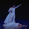 New York City Ballet production of "Serenade" with Kay Mazzo (on floor), Jean-Pierre Bonnefous and Karin von Aroldingen, choreography by George Balanchine *(Note: photo should be reversed) (New York)