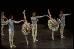 New York City Ballet production of "Divertimento No. 15" with Peter Frame, Elyse Borne, Peter Martins, Stephanie Saland and Gerard Ebitz, choreography by George Balanchine (New York)