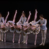 New York City Ballet production of "Divertimento No. l5" with Gerard Ebitz, Elyse Borne, Maria Calegari, Merrill Ashley, Adam Luders, Stephanie Saland, Lourdes Lopez, Peter Frame, choreography by George Balanchine (New York)