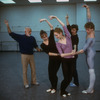 New York City Ballet production of "Eight Lines" with Jerome Robbins rehearsing with Sean Lavery and Maria Calegari (front), Kyra Nichols and Ib Andersen, choreography by Jerome Robbins (New York)