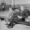 Lincoln Kirstein (R) during rehearsal of New York City Ballet production of "Agon", choreography by George Balanchine (New York)