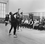 (4R-R) Choreographer George Balanchine, composer Igor Stravinsky, friend Lucy Davidova and author Bernard Taper at rehearsal of New York City Ballet production of "Agon" (New York)