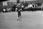 (2R-R) Choregrapher George Balanchine and composer Igor Stravinsky watching dancers Diana Adams and Arthur Mitchell rehearsing New York City Ballet production of "Agon" (New York)