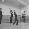 Rehearsal of New York City Ballet production of "Apollo" with (L-R) Jacques d'Amboise, Melissa Hayden, George Balanchine and Diana Adams, choreography by George Balanchine (New York)
