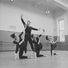 Rehearsal of New York City Ballet production of "Apollo" with Jacques d'Amboise, Melissa Hayden, Patricia Wilde and Diana Adams, choreography by George Balanchine (New York)
