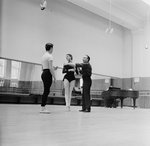 Rehearsal of New York City Ballet production of "Divertimento No. 15" with George Balanchine, Herbert Bliss and Melissa Hayden, choreography by George Balanchine (New York)