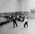 Rehearsal of New York City Ballet production of "Divertimento No. 15" with George Balanchine, Herbert Bliss and Melissa Hayden, choreography by George Balanchine (New York)